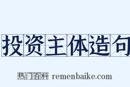 投资主体造句是什么意思的图片